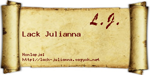 Lack Julianna névjegykártya